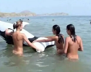 Naked euro virgins frolicking at the naturist beach. Air