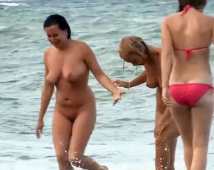 Bare beach ample breasts
